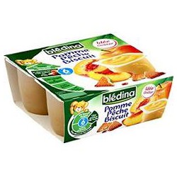 Pack 4X100 Biscuit Pomme/Peche Bledina