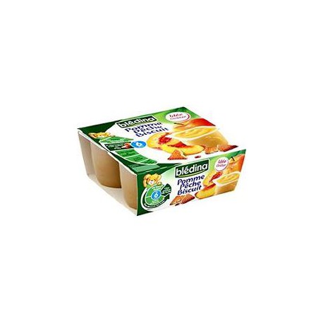 Pack 4X100 Biscuit Pomme/Peche Bledina