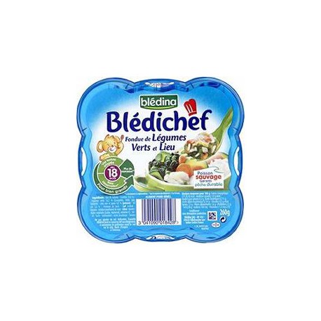 Bledina Fondue Pt Légumes Et Colin Dès18 Mois Blédichef 260G