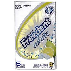 Freedent Pack Freedent White Fruit 5 Étuis De 10 Dragées
