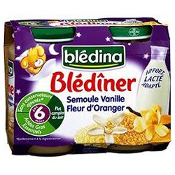 Bledina Blediner Semoule Fleur Oranger Vanille Pots 2X200G
