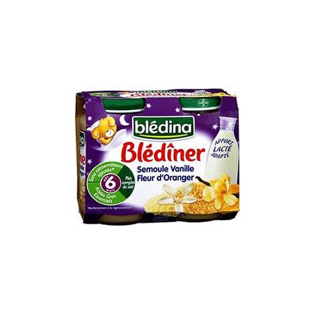 Bledina Blediner Semoule Fleur Oranger Vanille Pots 2X200G