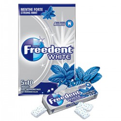 70G 5X10 Dragees White Menthe Forte Freedent
