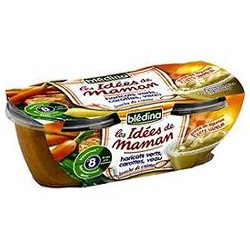 Pack 2X200G Idee Maman Puree Haricot Vert Veau Bledina