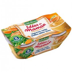 Pack 2X200G Bol Legumes Varies Pates Veau Bledina