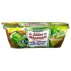Pack 2X200G Idee Maman Puree Artichaut Petits Legumes Bledina