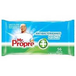 56 Lingettes Antibacteriennes Mr Propre