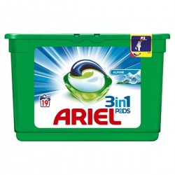 19 Doses Lessive Poudre Pods Alpine Ariel