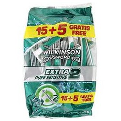 Pochette 15+5 Extra2 Pure Sensitive Wilkinson