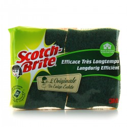 2 Eponges Grattantes Vertes Scotch Brite