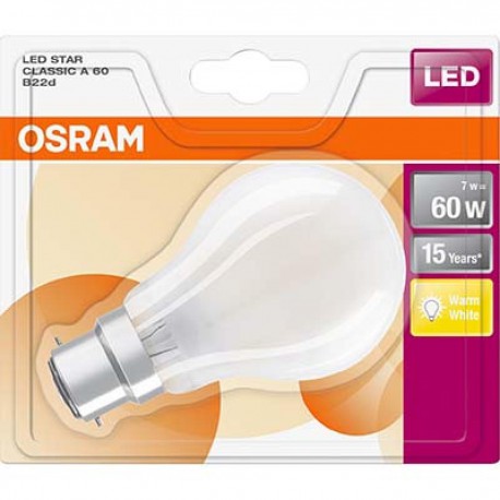 B.1 Led Standard 7W : 60W B22 Blanc Chaud Depoli