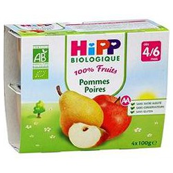 4X100G Coupelle Pomme/Poire Hipp Bio