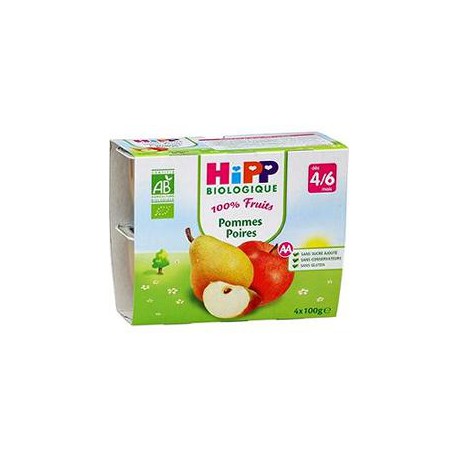 4X100G Coupelle Pomme/Poire Hipp Bio