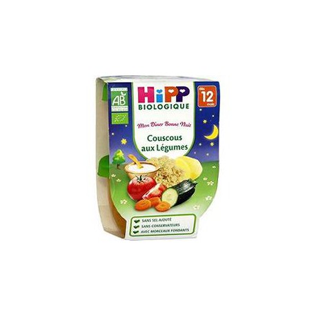 Bols Mon Diner Bonne Nuit Couscous Aux Legumes 2X220G