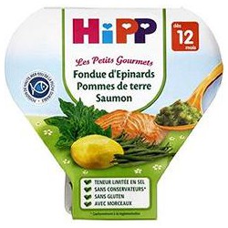 Assiet.Fondue Epinard Pdt Saumon 230G Bio Hipp 12 M