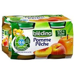 Pack 4X130G Peche Pomme Bledina