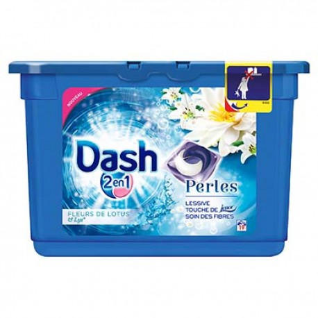 19 Doses 555G Lessive Perles Lys Dash2En1
