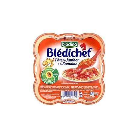 Bledina Blédichef Petites Pâtes Jambon Romaine Blédina 250G