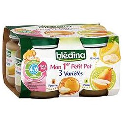 Pack 4X130G Pot Pomme/Banane/Poire Bledina