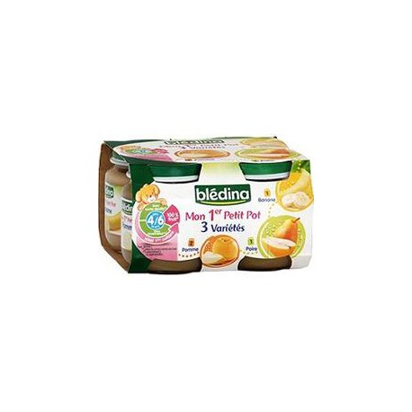 Pack 4X130G Pot Pomme/Banane/Poire Bledina