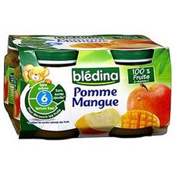 Blédina Compotes Bébé Pots Pommes Mangues De 6 À 36 Mois Pack De 130 G X 4 - 520 G