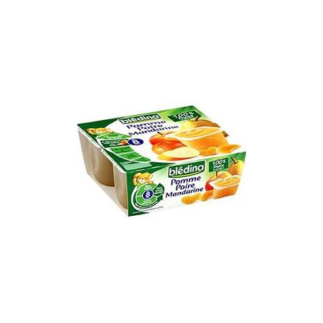 Pack 4X100G Pomme/Poire/Mandarine Bledina