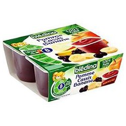 Pack 4X100G Pomme/Cassis/Banane Bledina