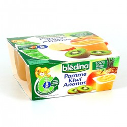 Pack 4X100G Pomme/Kiwi/Ananas Bledina