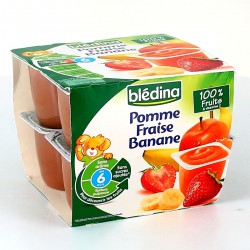 Pack 8X100G Pomme/Fraise/Banane Bledina