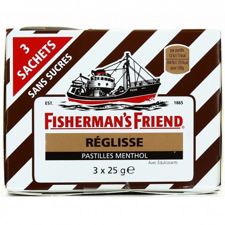 Fisherman`S Friend Bonbon Reglisse Pack 3 Sachets 25G