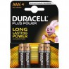 Piles Duracell Plus Power Aaa 4 N