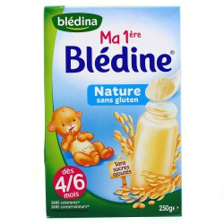 Blédina Céréales Bébé Blédine Dès 4/6 Mois Nature Sans Sucres Et Sans Gluten La Boite De 250 G