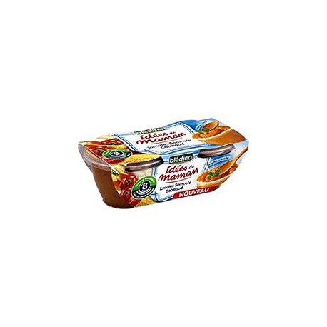 Pack 2X200G Idee Maman Tomate Semoule Cabillaud Basilic Bledina