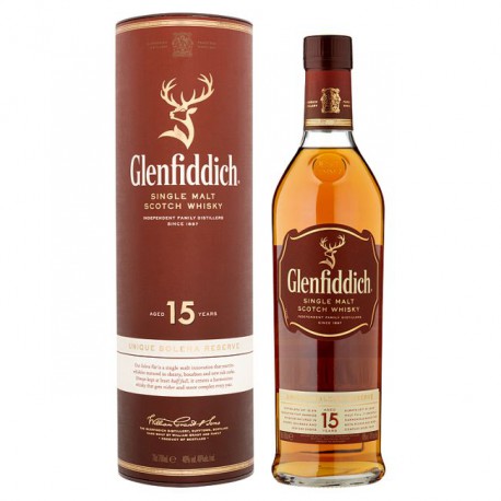 70Cl Whisky 15 Ans 40%V Bouteille Solera Glenffidich