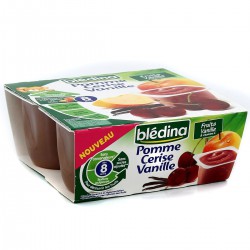 Pack 4X100G Pomme Cerise Vanille Bledina