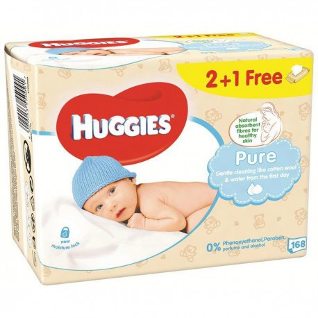 Hugg Lingettes Pure 56X3 2+1Gt