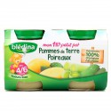 Blédina Petits Pots Bébé Dès 4/6 Mois, Pommes De Terre, Poireaux Les 2 Pots De 130 G