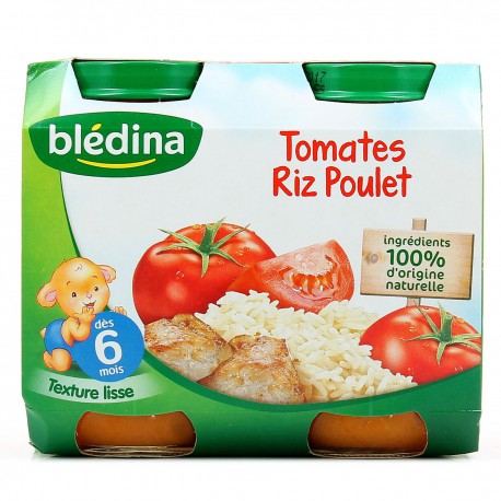 Bledina Petits pots bébé dès 6 mois aubergine tomate agneau x2 200g 