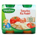 Blédina Petits Pots Bébé Dès 6 Mois, Tomates Riz Poulet Les 2 Pots De 200 G