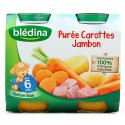 Blédina Petits Pots Bébé Dès 6 Mois, Carottes Jambon Les 2 Pots De 200G