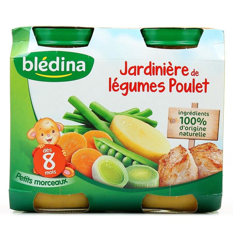 Petit pot jardinière de légumes, poulet - dès 8 mois, Blédina (2 x 200 g)