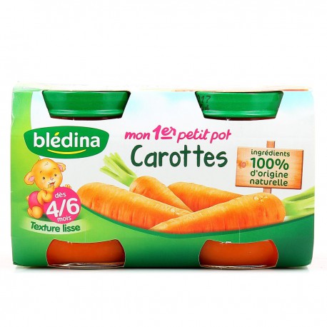 Bledina Petits Pots Bebe Des 4 6 Mois Carottes Les 2 Pots De 130 G Drh Market Sarl