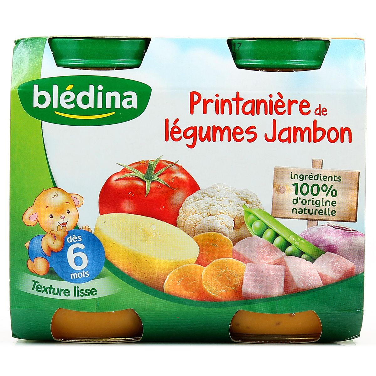 Bledina Petits Pots Bebe Des 6 Mois Legumes Jambon Les 2 Pots De 0g Drh Market Sarl