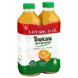 Tropicana Orange A.Pulpe P.Jus Bouteille Plastique 2X1L