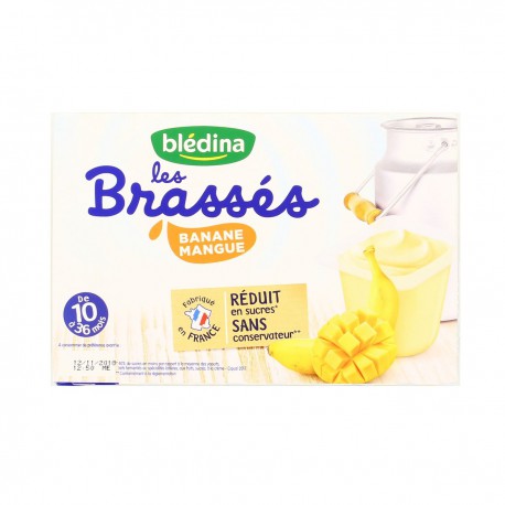 Bledina Dessert Bebe Des 10 Mois Les Brasses Banane Mangue Les 6 Pots De 95 G Drh Market Sarl