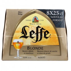 Pack 8X25Cl Biere Blonde Leffe 6,6°