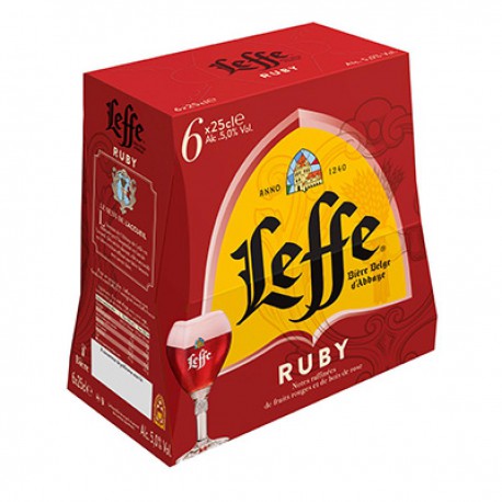 Pack Bouteille 6X25Cl Biere Ruby Abbaye De Leffe 5°
