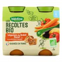 Blédina Les Récoltes Bio Petits Pots Bébé Légumes Du Soleil Bœuf Dès 6 Mois Les 2 Pots De 200G