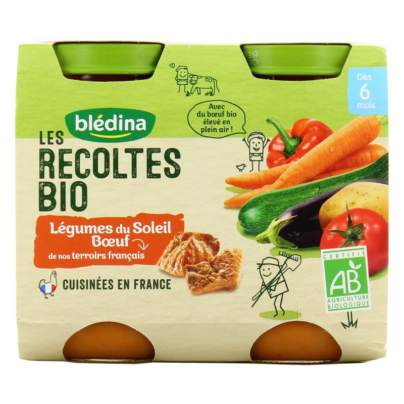 Blédina Les Récoltes BIO Dès 4 et 6 mois - Petits Pots Légumes