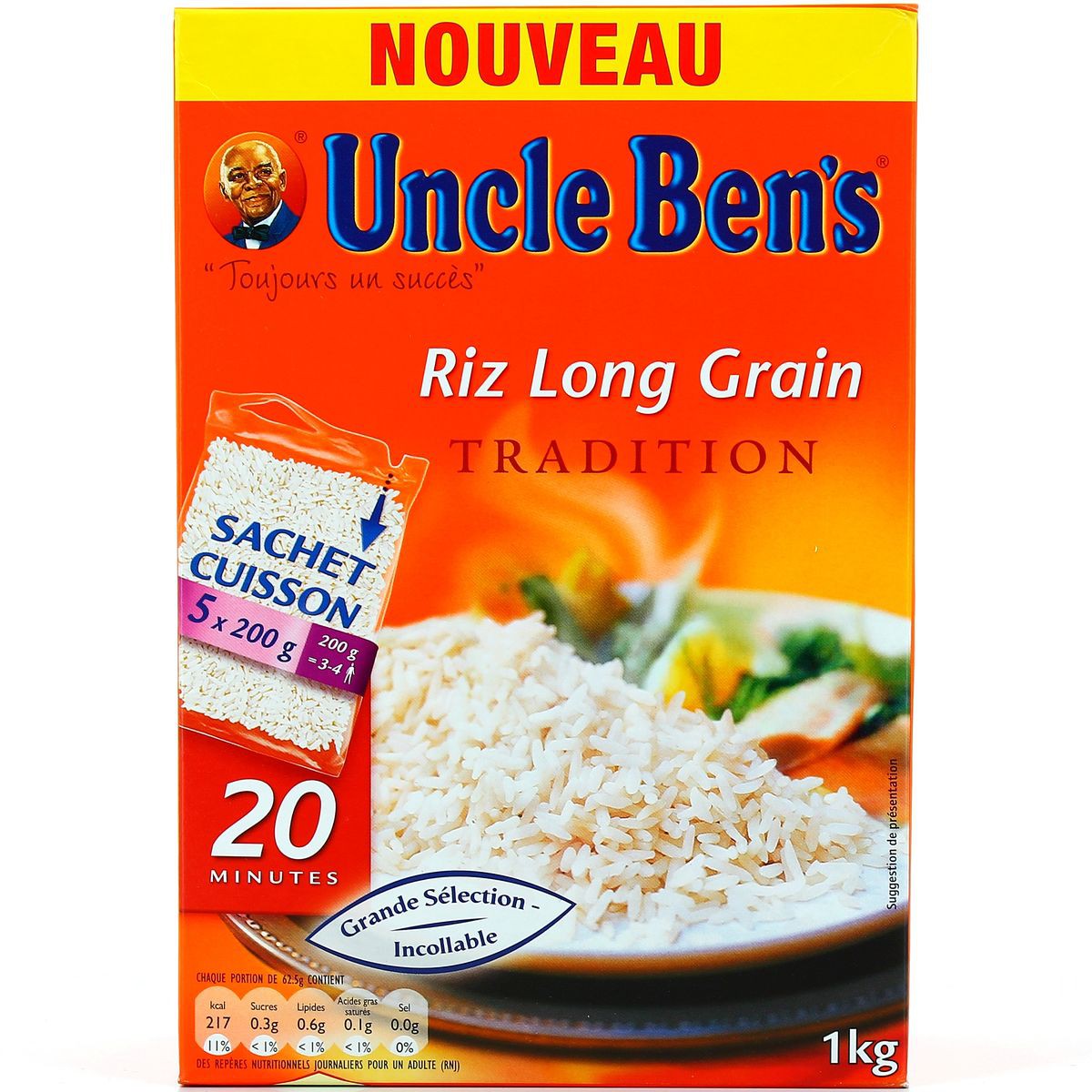1Kg Riz Long Grain Sachet Cuisson 20 Uncle Ben S - DRH